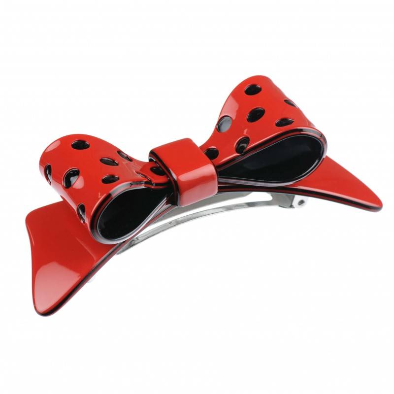 red bow hair barrette